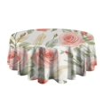 thumbnail image 5 of Pioneer Flower Floral Print Pattern Round Tablecloth 60"x60",Wrinkle Wipeable Table Cloth for Kitchen Dining Room Picnic Patio Party, 5 of 6