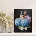 thumbnail image 2 of Qisvanset Dapper Bunny with Hydrangeas Canvas Wall Art 15.75x11.81 Inches, 2 of 8