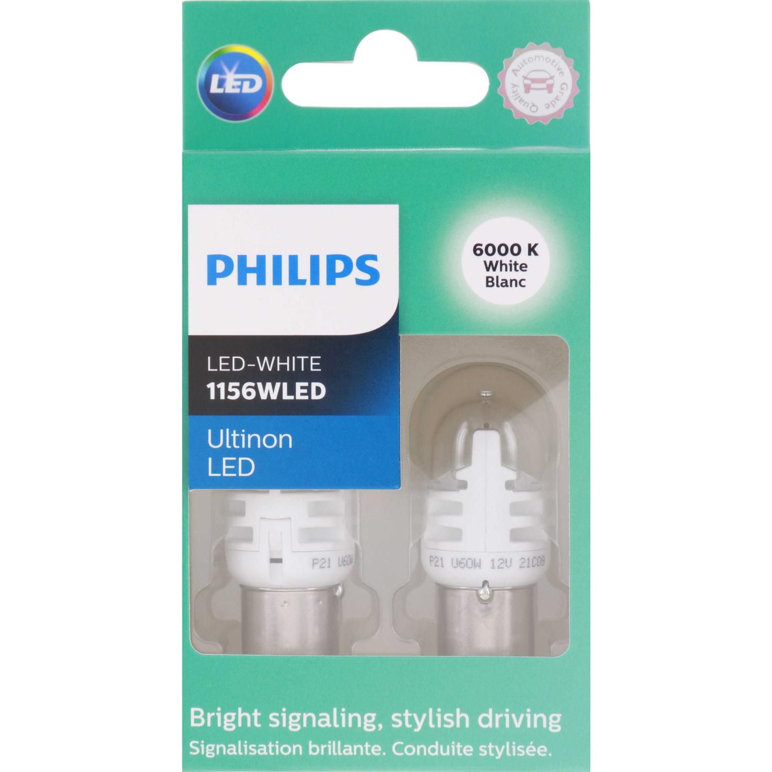 Philips 1156 Ultinon LED,blanc , Ampoule pour clignotantvoiture,un paquet de 2