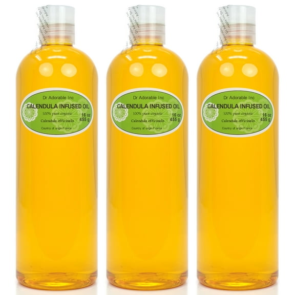 Dr Adorable - 48 oz - Calendula Infused Oil - 100% Pure Organic Cold Pressed Natural (3 of 16 oz)