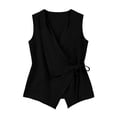thumbnail image 7 of Otntypg Women’s Wrap V Neck Tank Top Dressy Summer Sleeveless Side Bowknot Tie Tunic Blouse Lightweight Loose Fit Casual Beach Vacation Tees Blouse, 7 of 7