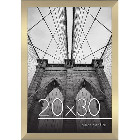 Americanflat 20x30 Poster Frame in Gold with Polished Plexiglass - Horizontal and Vertical Formats with Included Hanging Hardware
