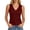 Wine, variant on TGPMGRZ Workout Tank Tops Woman V Neck Wide Strap Athletic Top Solid Color Summer Clothing Size M