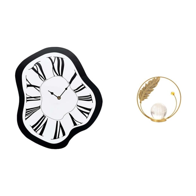 Reloj de pared nórdico con números , estatua de bola de cristal, escultura de hierro, material acrílico, ideal para amantes del arte.
