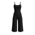 thumbnail image 2 of Bosfbaoi Two Piece Sets for Women Adjustable Spaghetti Strap Cami Tops High Waist Wide Leg Capri Pants Casual Loungewear Sets, 2 of 8