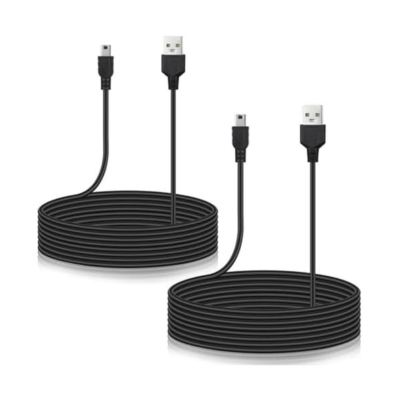 wonima11 15 ft Long Mini USB Cable for PS3 Controller, Mini-B Charger Cord 2-Pack
