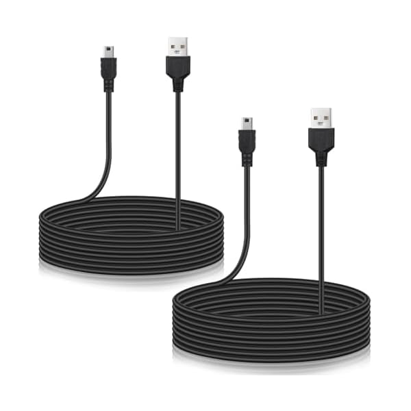 wonima11 15 ft Long Mini USB Cable for PS3 Controller, Mini-B Charger Cord 2-Pack