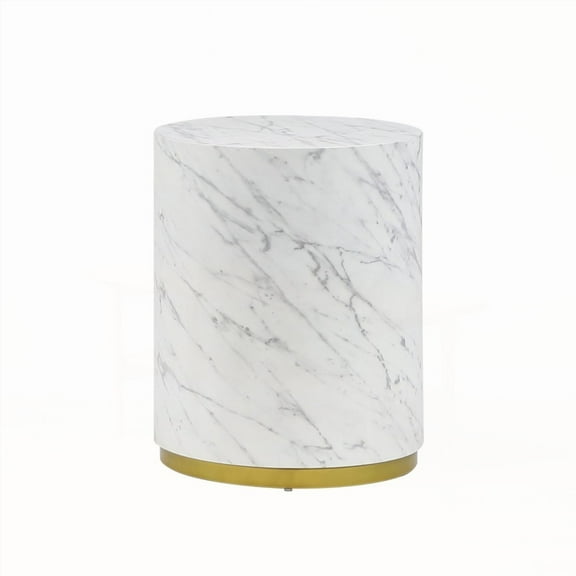 MDF Coffee Table - 15.75inch Round Living Room Table Fully Assembled