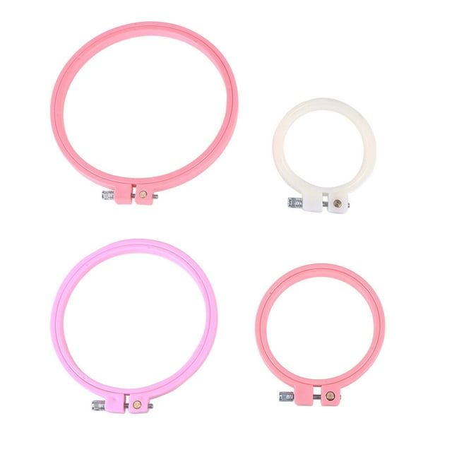 KAKOWELY Ensemble d'Outils de Broderie 4 Pcs Cercle de Point de Croix Réglable pour Accessoires de Ruban de Point de Croix DIY, 7.09"X6.3"X0.2"