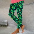 thumbnail image 2 of QATAINLAV St Patrick's Day Leggings for Women Lucky Shamrock Print High Waist Yoga Pants Slim Fit Stretchy Workout Tights Holiday Bottom Trousers Green XXL, 2 of 5