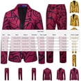 thumbnail image 4 of RKSTN Tuxedo Suits for Men 2PC Lapel Single Breasted Button Printed Dress Suit Sets Men's Turndown Regular Fits Floral Print Blazers and Pant 2 Piece Set Wedding Business Performance Prom Dress Set, 4 of 10