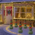 thumbnail image 4 of Christmas Snowman Topiary 2025 New 31.5in Artificial Snowman Shaped Tree Pot with Red Bow Santa Hat Boxwood Topiaries for Indoor Outdoor Home Porch Yard Holiday Decor, 1PC, 4 of 8