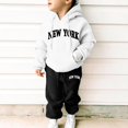 thumbnail image 2 of LUOGENLI Girls Fall Outfits 10 Sweatshirt Girls Kids Boys Kids Hooded Tracksuit Unisex Two Piece Outfits Hoodie Sweatshirt Sweatpants Set Fall Outfits for Toddler Girls 2T White 11-12 Years, 2 of 5