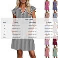 thumbnail image 3 of Blmnix Peplum Dress for Women with Pockets Shift Striped Dress Dresses Short Sleeve V-Neck Mini Adaptable Womens Dresses Summer S, 3 of 6