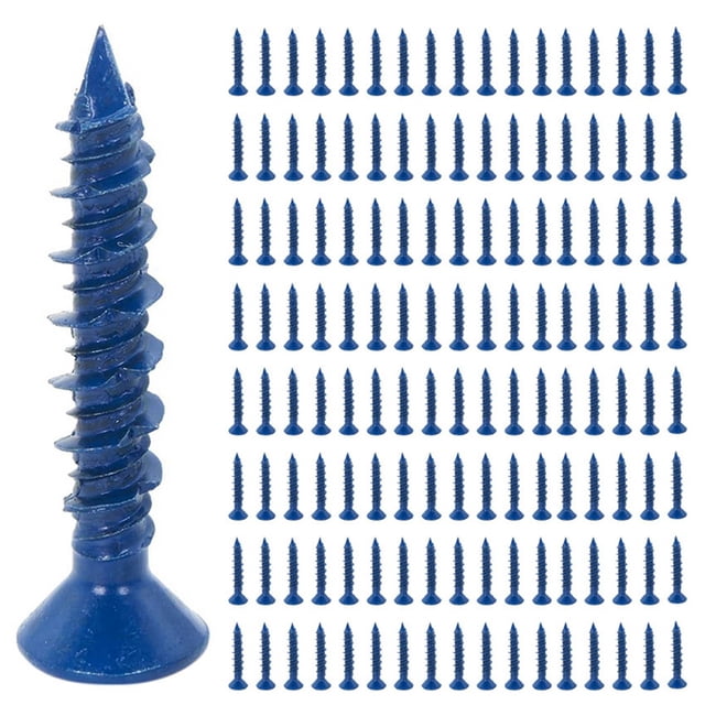 400 Piezas 3/16 X 1-1/4 Pulgadas Azul Plano Concreto Diamante Punta Tornillo Anclaje para Anclaje una MamposteríA