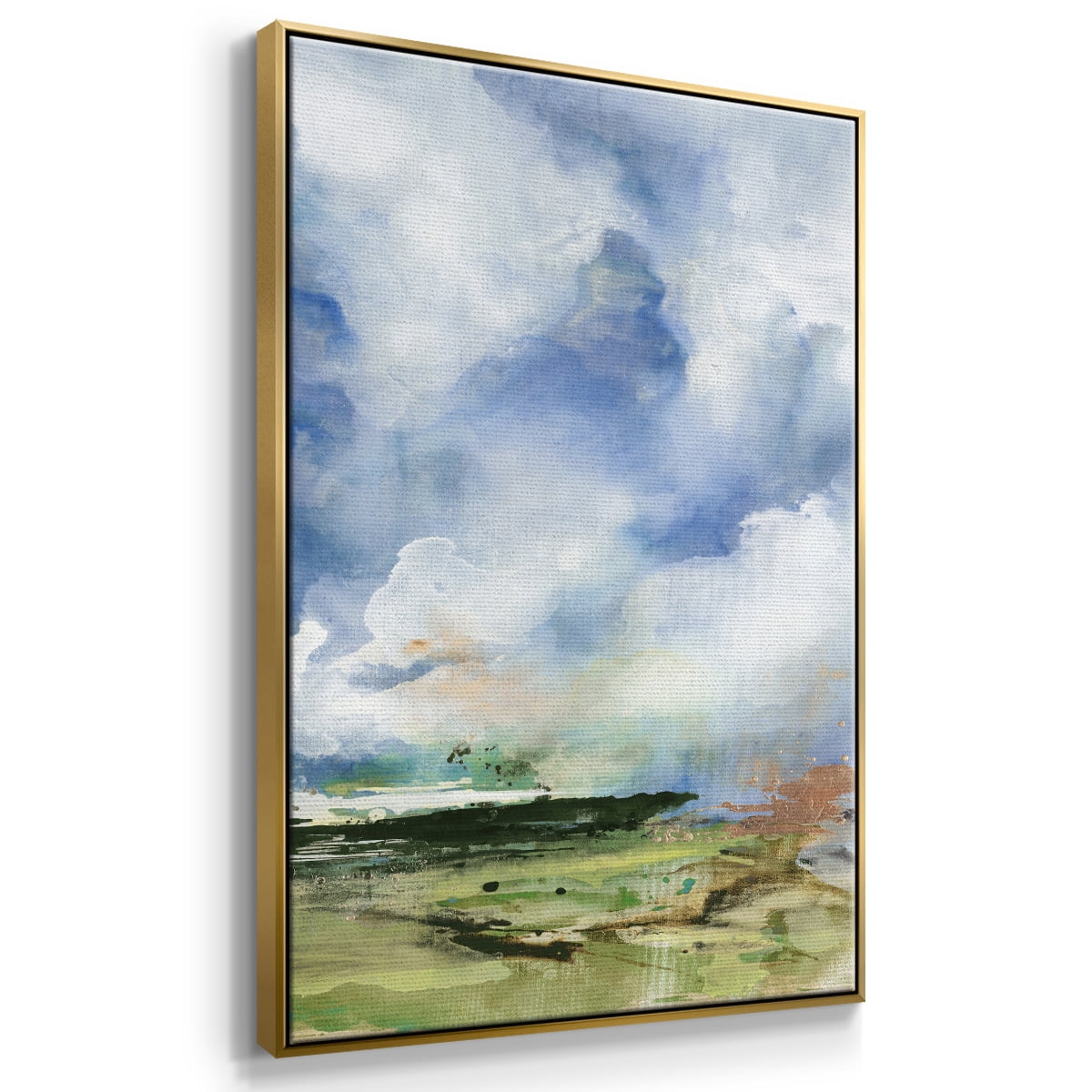 Spring Air II Framed Premium Gallery Wrapped Canvas - Ready to Hang - 27 x 41 - Gold Floating Frame