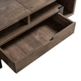 thumbnail image 3 of 47 " Modern Coffee Table 1 Drawer 4 Shelves Half Lift Top Brown, 3 of 6