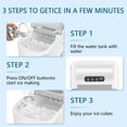 thumbnail image 3 of YUKOOL Desktop Ice Maker,Portable,9pcs/6-13min,26lbs/24H,Self Cleaning,With Ice Scoop,White, 3 of 7