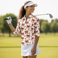 thumbnail image 4 of Uorisanigo Bow Tie Women's Dry-Fit Golf Polo Shirts Size M Casual Comfortable Long Sleeve Golf Polo Shirts Quarter Zip Fashionable 3/4 Roll Sleeve Versatile Workout Tops for Women, 4 of 7