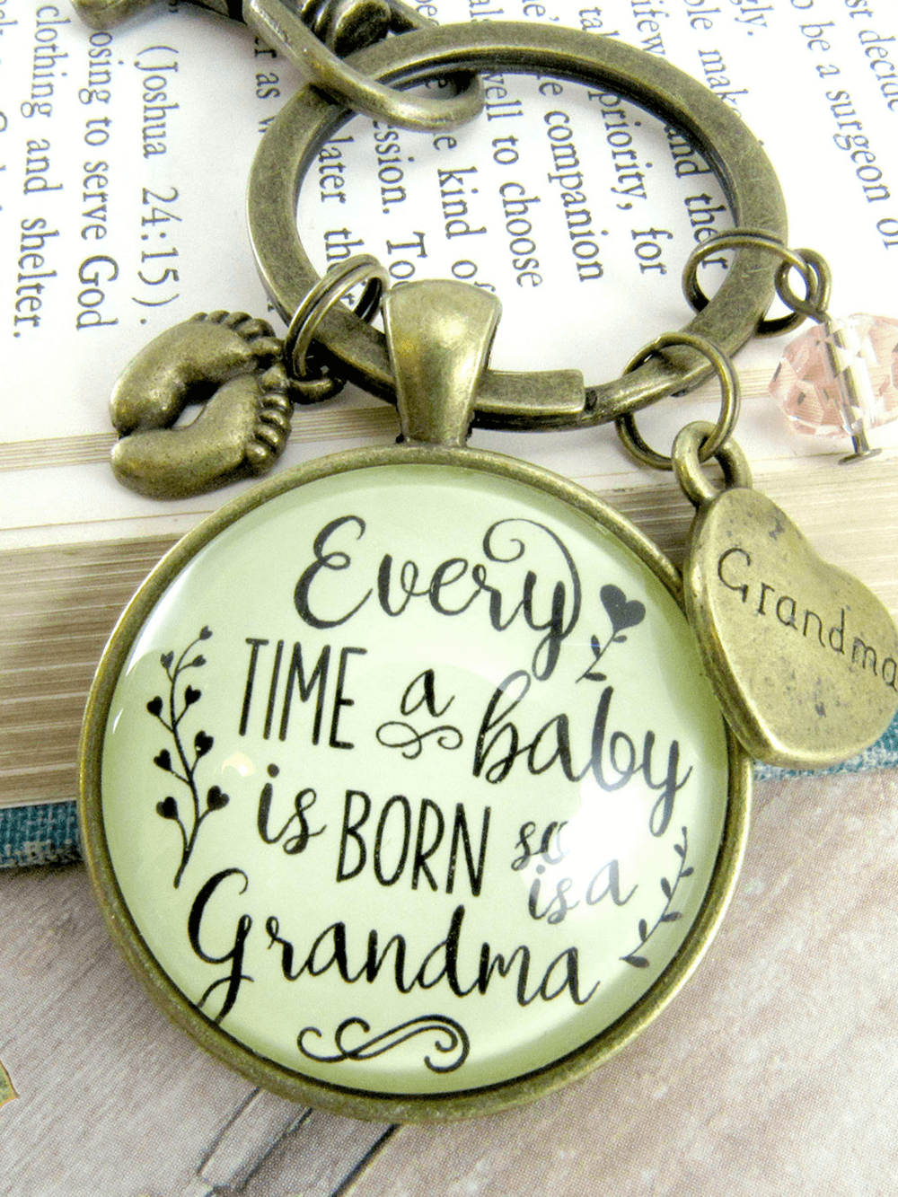 Gutsy Goodness Baby Gender Reveal Keychain Every Time Born So Is Grandma Pregnancy Boy Announcement Gift Blue