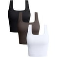 thumbnail image 1 of SURJDE Women's 3 Piece Tank Tops Ribbed Seamless Workout Exercise Shirts Yoga Crop Tops, 1 of 5