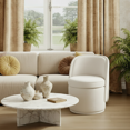 thumbnail image 3 of AFO 360° Swivel Accent Chair,Modern Upholstered Barrel Chair with Hidden Storage for Living Room Bedroom,Beige, 3 of 7