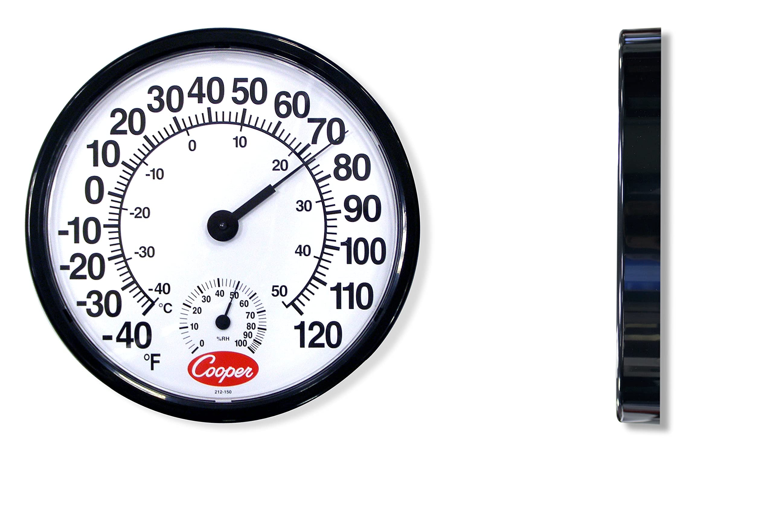 Cooper-Atkins 212-150-8 Analog Hygrometer, -40°F to 120°F Temperature Range, 12" Diameter CA1