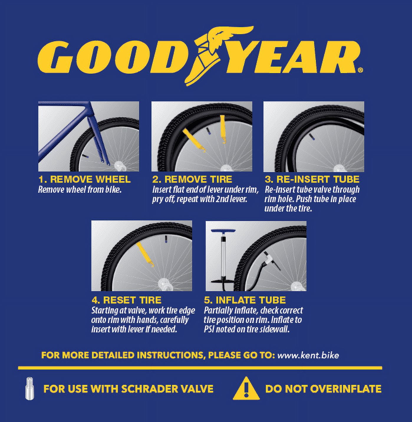 Goodyear Tires 20" Folding Freestyle BMX Bicycle Tire, Black