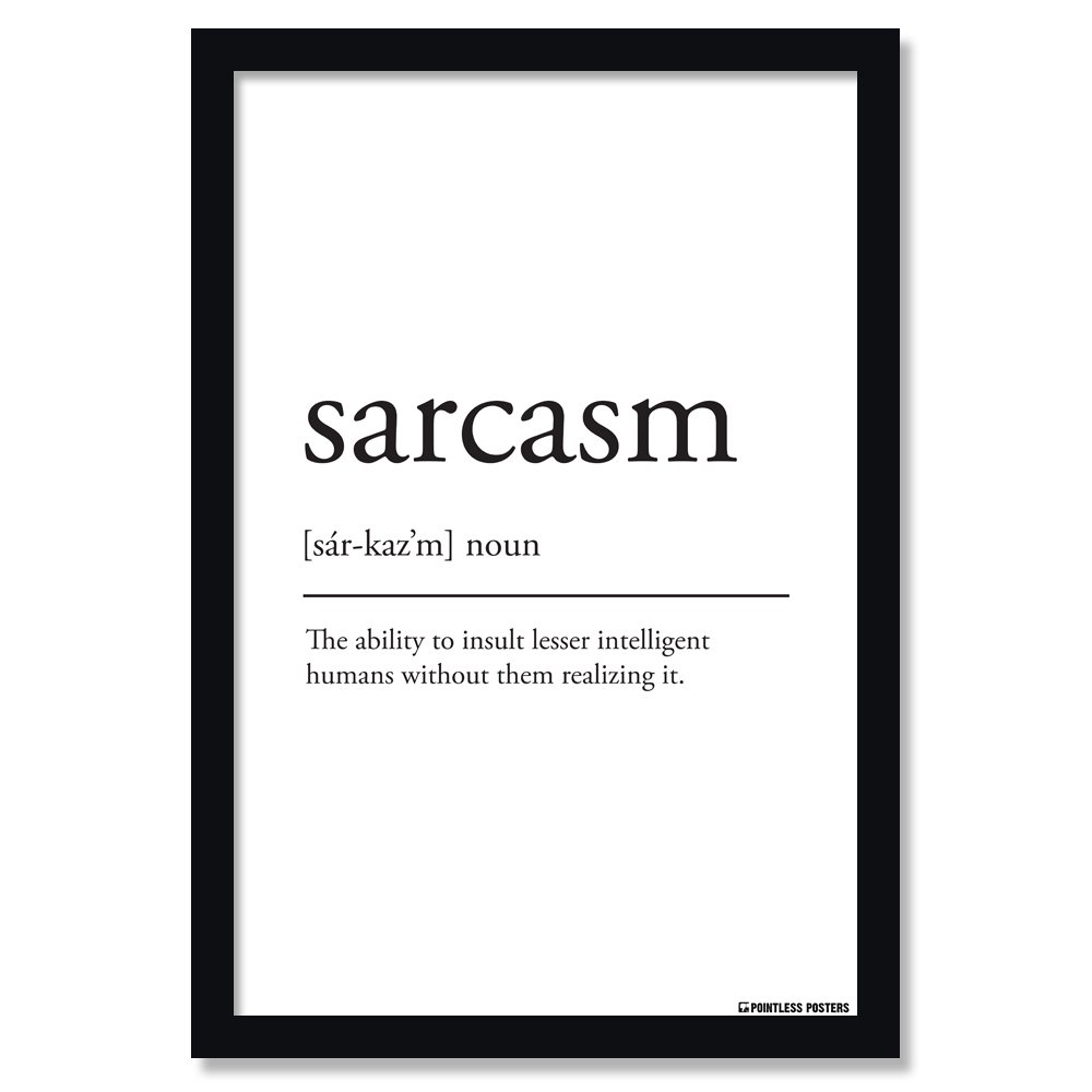 Sarcasm Definition Poster by Pointless Posters