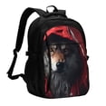 thumbnail image 1 of Balery Mysterious Hooded Wolf Mochila con carga USB para hombre y mujer - Mochila impermeable y antirrobo para portátil con puerto USB para viajes, trabajo, estudios y universidad, 1 of 7