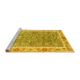 thumbnail image 2 of Ahgly Company Machine Washable Indoor Round Oriental Yellow Traditional Area Rugs, 7' Round, 2 of 4