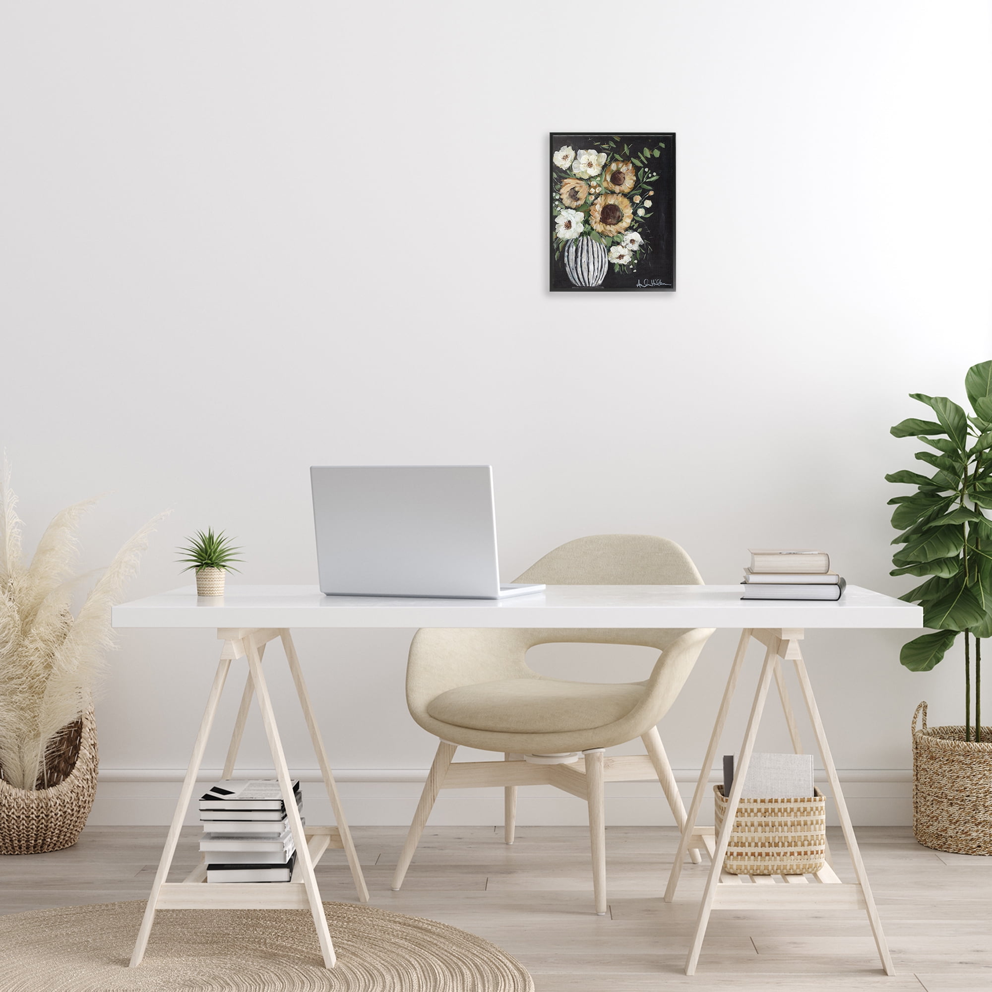 Stupell Industries Full Country Bouquet Botanical & Floral Painting Black Framed Art Print Wall Art, 11 x 14