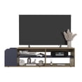 thumbnail image 4 of TV Stands With Storage Modern TV Stand, Entertainment Console with Open Shelves, Navy blue and Naatural Oak,Entertainment Centers, 4 of 5