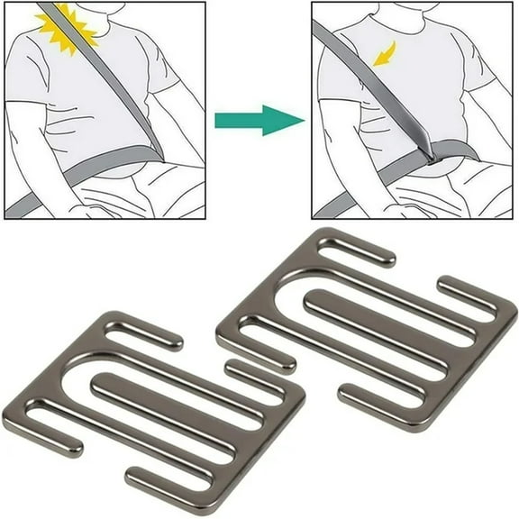 2pcs Seat Belt Clips,Seatbelt Adjuster for Adults,Universal All Auto Models, Metal Seat Belt Clip,Suitable for Kids, Fat Man,Adults