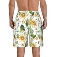 thumbnail image 3 of Bixox Men's Watercolor Bright Sunflowers printing Casual Classic Fit Short Summer Beach Shorts, 3 of 6