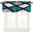 thumbnail image 2 of Blue Green Black Grey Geometric Square Curtain Home Decoration Living Room Short Curtains Window Treatments For Kitchen Bedroom, 2 of 6
