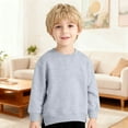 thumbnail image 5 of Toddler Sweatshirt Girls Long Sleeve Girls Grey Sweatshirt Oversized Crewneck Sweatshirts Warm Fall Winter Clothes Little Boy Clothes 2-3 years, 5 of 7