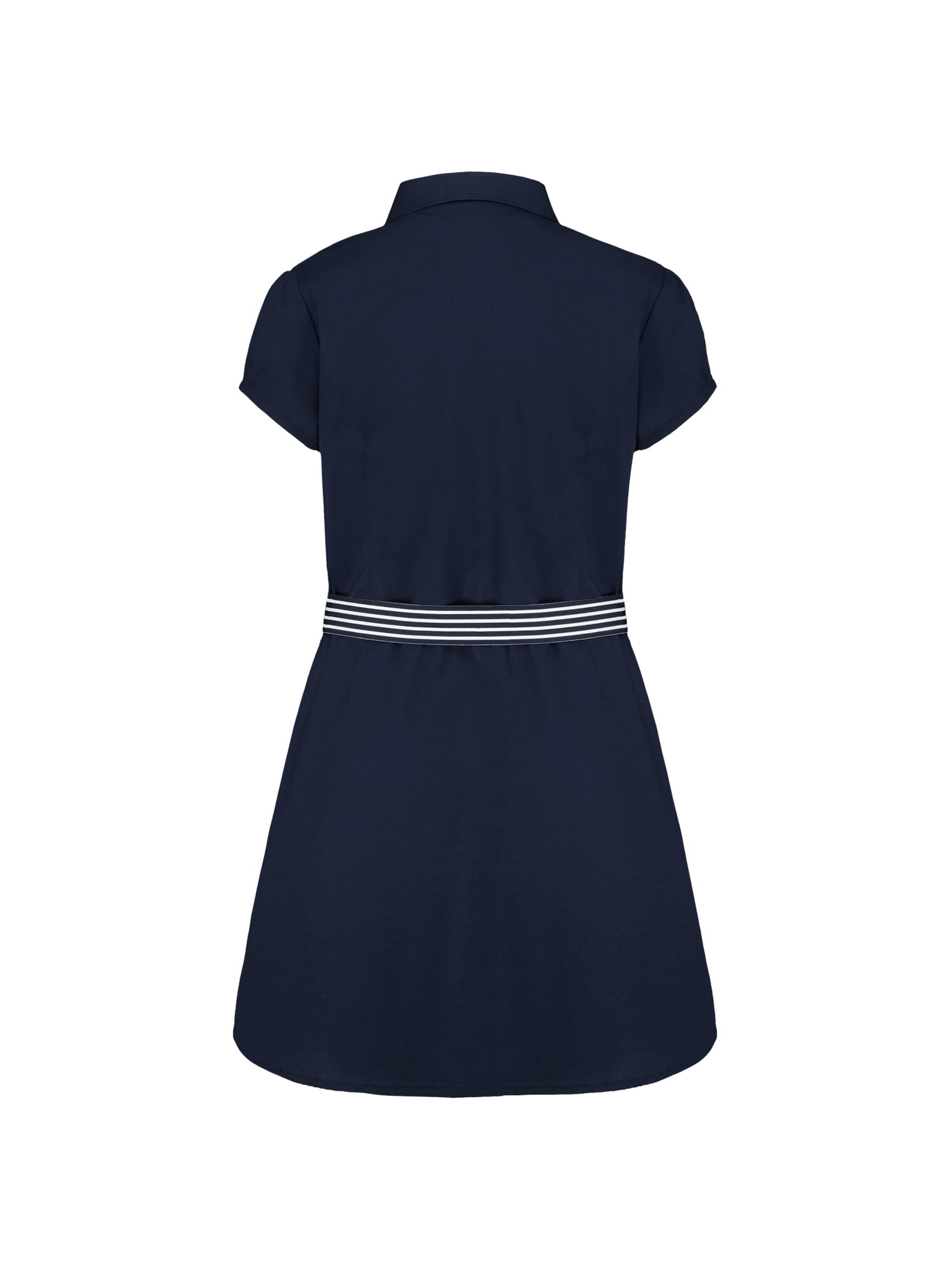 Wonder Nation Girls School Uniform Button-Up Shirt Dress, Sizes 4-16