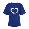 thumbnail image 5 of Casual Tunic Tops for Women Short Sleeves Heart Print Loose Fit T Shirts Tops Crewneck Comfy Fashion Blouses Shirts, 5 of 7