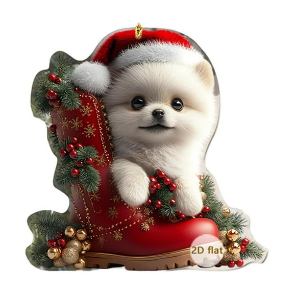 Christmas Pet Acrylic Hanging - Dog Cat Window Decor, Holiday Home Decorations, Festive Gift for Pet Lovers, Seasonal Ornament