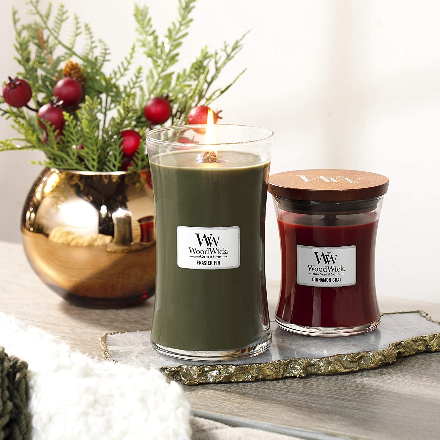 WoodWick - Cinnamon Chai Medium Hourglass Jar Candle