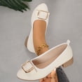 thumbnail image 6 of Womens Shoes,Casual Loafers Comfortable Square Heel for Everyday Wear Leather Casual Loafers for Breathable Walking,Shoes for Women,White,7.5, 6 of 9