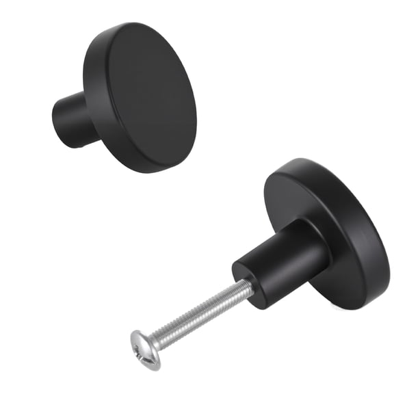 Set of 10 Black Zinc Alloy Cabinet Knobs, 1.26-Inch Mushroom Design Drawer Pulls and Door Handles, Durable Hardware with Screws for Kitchen, Bathroom, Closet, and Dresser Cabinets