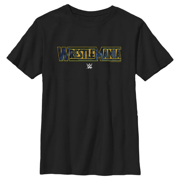 Boy's WWE Wrestlemania Logo Graphic Tee Black Large