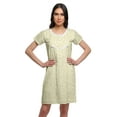 thumbnail image 1 of Moomaya Chemise de Nuit à Manches Courtes Imprimée pour Femmes, Col Rond, en Coton, Vêtement de Nuit, 1 of 5