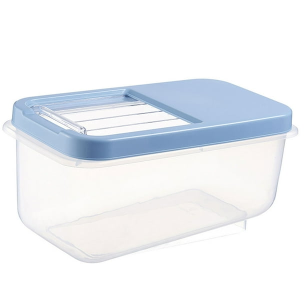 Toystoory Caja de almacenamiento de contenedor dispensador de cereales de alimentos secos de arroz sellado de plástico de 10kg Organizadores de utensilios de cocina Azul