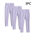 thumbnail image 2 of GERsome Girls 3 Pack Leggings, Kids Girls Cotton Athletic Leggings Ankle Length Dance Running Yoga Pants Workout Dance Tights Purple 3-4 Years, 2 of 9