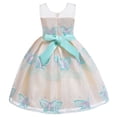 thumbnail image 4 of Summer Savings Clearance! Edvintorg 3-8Years Kids Dresses For Girls Fashion Solid Color Butterfly Embroidery Bowknot Birthday Party Flowers Gown Kids Dresses Princess Costumes For Girls, 4 of 7