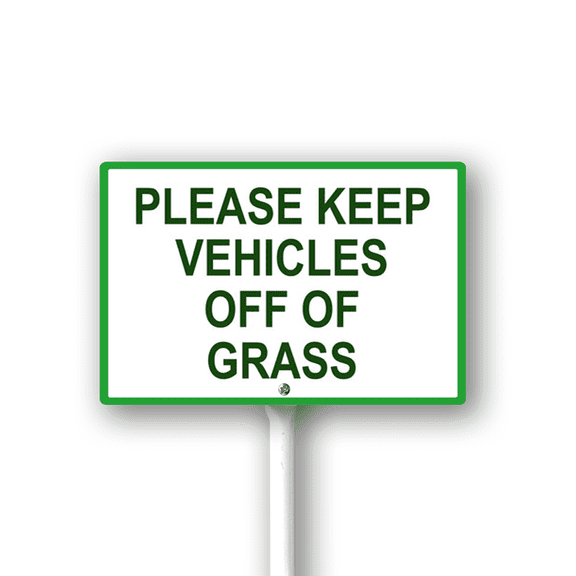 Eveokoki 12X8Inch Please Do Not Drive Or Park On The Grass Aluminum ​Lawn Sign Stand Yard Sign With Metal Stakes Kit Outside Garden Grass Farm Signs Outdoor Decorations