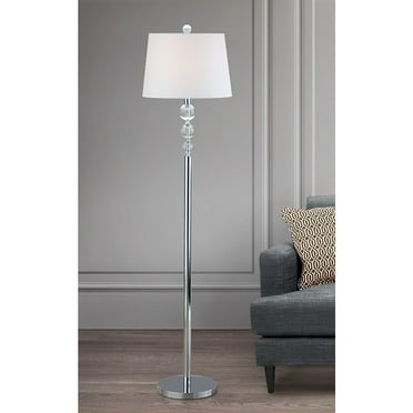 HomeGlam TARANTO Crystal Balls Floor Lamp Chrome